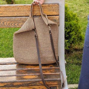 Crochet raffia bag. Summer straw bag